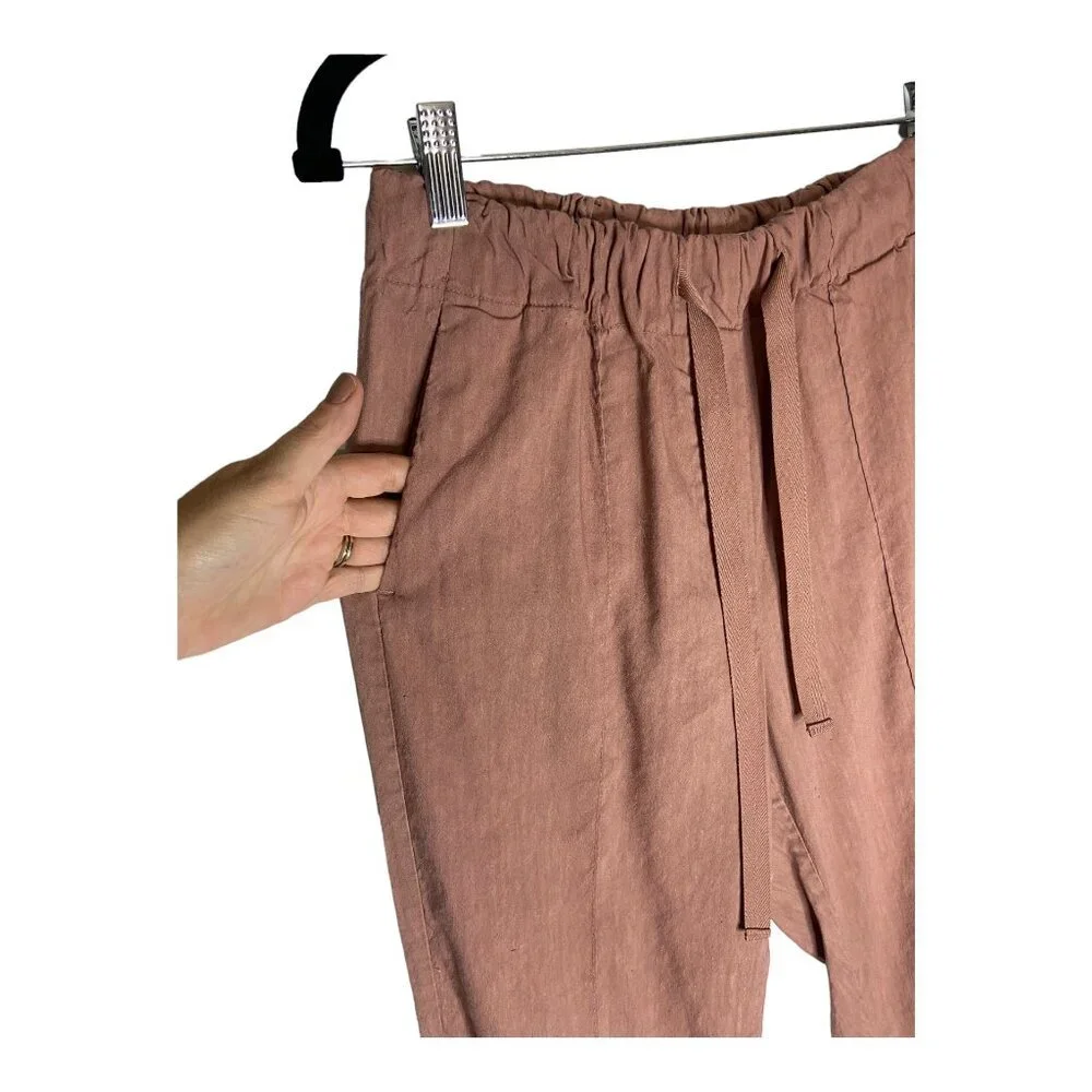 Aritzia Babaton Day Linen Pink Pull-On Pant-sz Medium